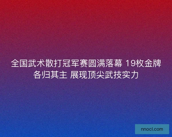 全国武术散打冠军赛圆满落幕 19枚金牌各归其主 展现顶尖武技实力